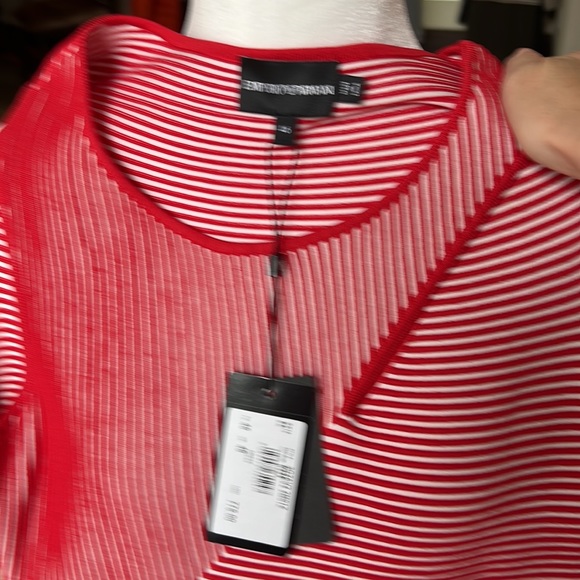 Emporio Armani Red and White Dress. Size 46. (Size 8) - Picture 6 of 8